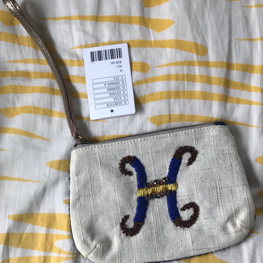 Anthropologie “H” wristlet